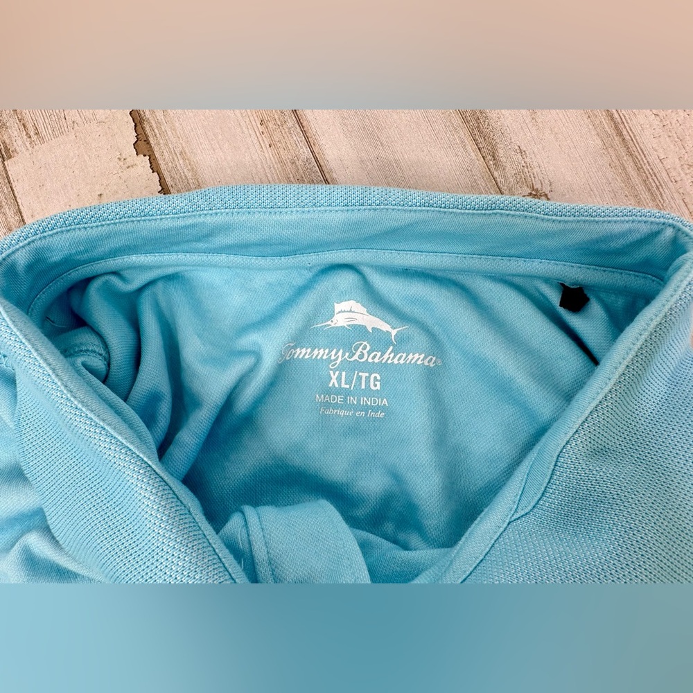 Tommy Bahama Polo Shirt Mens XL Blue Performance Golf Logo Stretch - Picture 6 of 10